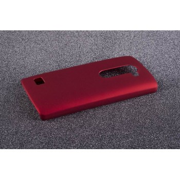 Пластиковый матовый непрозрачный чехол для LG Leon Красный