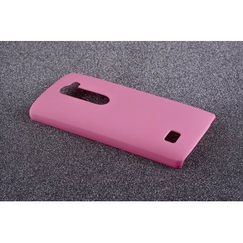 Пластиковый матовый непрозрачный чехол для LG Leon Розовый