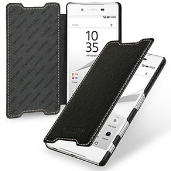 Кожаный чехол горизонтальная книжка (нат. кожа) для Sony Xperia Z5