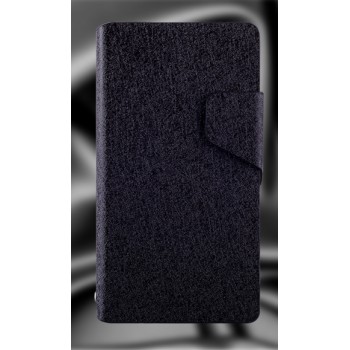 Текстурный чехол флип подставка на пластиковой основе для Sony Xperia ZR Черный