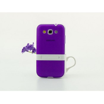 Двухкомпонентный силиконовый чехол с пластиковым каркасом-подставкой для Samsung Galaxy Win Фиолетовый