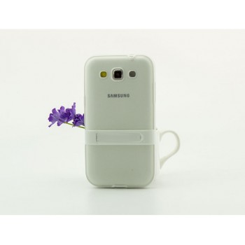 Двухкомпонентный силиконовый чехол с пластиковым каркасом-подставкой для Samsung Galaxy Win Белый