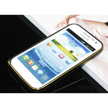 Металлический бампер с золотой окантовкой для Samsung Galaxy Win Черный