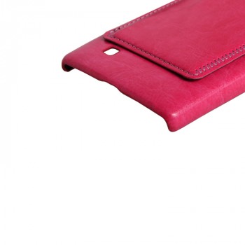 Чехол накладка с отделением для карты и кожаным покрытием для LG Magna Пурпурный