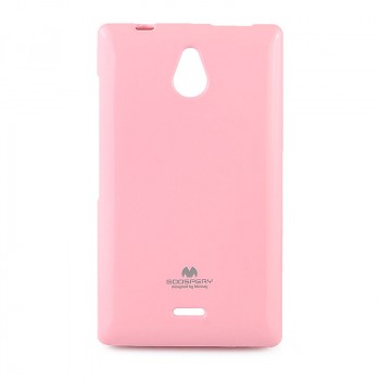 Силиконовый глянцевый непрозрачный чехол для Nokia X2 Розовый