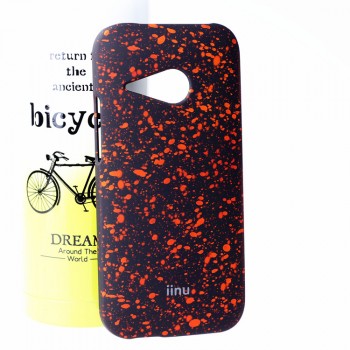 Пластиковый матовый дизайнерский чехол с голографическим принтом Звезды для HTC One mini 2 Оранжевый