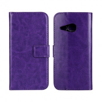 Глянцевый чехол портмоне подставка с защелкой для HTC One mini 2 Фиолетовый