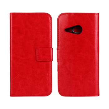 Глянцевый чехол портмоне подставка с защелкой для HTC One mini 2 Красный