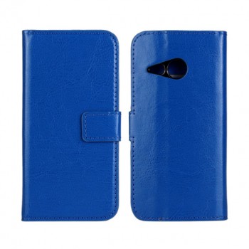 Глянцевый чехол портмоне подставка с защелкой для HTC One mini 2 Синий