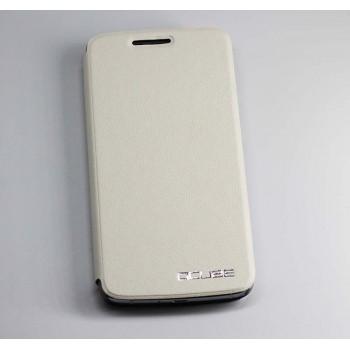 Чехол флип подставка на пластиковой основе для Elephone P8000 Белый