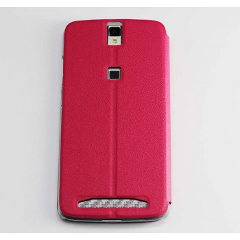 Чехол флип подставка на пластиковой основе для Elephone P8000 Красный