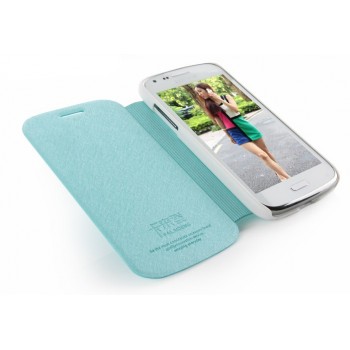 Чехол флип на пластиковой основе для Samsung Galaxy Core Голубой