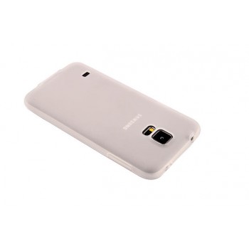 Силиконовый матовый полупрозрачный чехол для Samsung Galaxy S5 Mini Белый