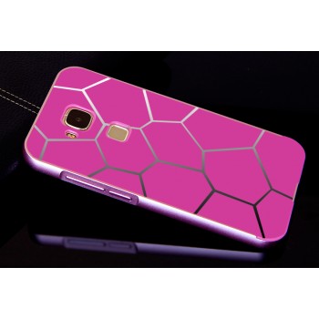 Двухкомпонентный чехол с металлическим бампером и поликарбонатной текстурной накладкой для Huawei G8 Пурпурный