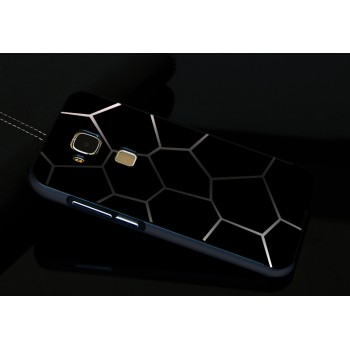 Двухкомпонентный чехол с металлическим бампером и поликарбонатной текстурной накладкой для Huawei G8 Черный