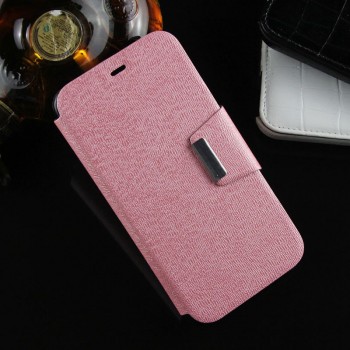 Текстурный чехол флип подставка на силиконовой основе с дизайнерской магнитной застежкой для Huawei G8 Розовый