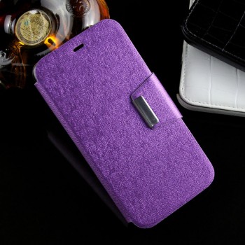 Текстурный чехол флип подставка на силиконовой основе с дизайнерской магнитной застежкой для Huawei G8 Фиолетовый