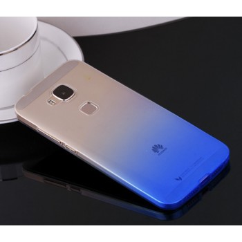 Силиконовый градиентный полупрозрачный чехол для Huawei G8 Синий