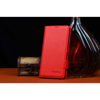 Кожаный чехол портмоне (нат. кожа) для Sony Xperia C4 Красный