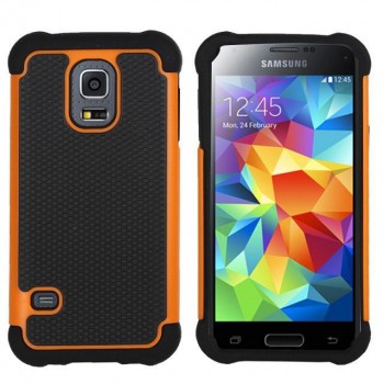 Силиконовый чехол экстрим защита для Samsung Galaxy S5 Оранжевый