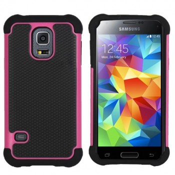 Силиконовый чехол экстрим защита для Samsung Galaxy S5 Пурпурный