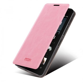 Чехол флип подставка водоотталкивающий на пластиковой основе для Microsoft Lumia 430 Dual SIM Розовый