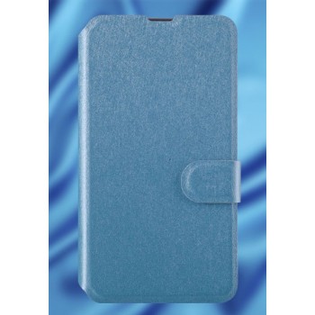 Текстурный чехол флип подставка на пластиковой основе с магнитной застежкой и отделением для карт для Microsoft Lumia 430 Dual SIM Голубой