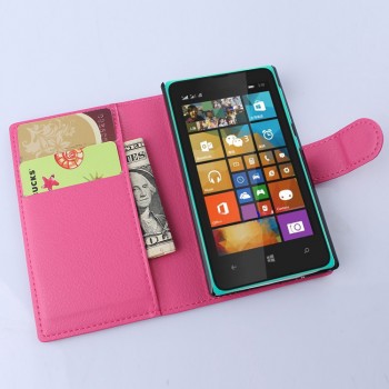 Чехол портмоне подставка с защелкой для Microsoft Lumia 532 Пурпурный