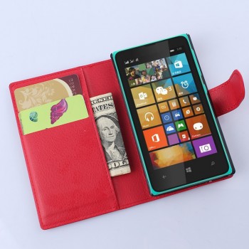 Чехол портмоне подставка с защелкой для Microsoft Lumia 532 Красный
