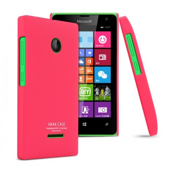 Пластиковый матовый непрозрачный чехол с повышенной шероховатостью для Microsoft Lumia 532 Красный
