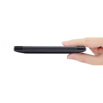 Текстурный чехол флип на пластиковой матовой нескользящей основе для Microsoft Lumia 532 Черный