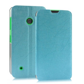 Текстурный чехол флип подставка на присоске для Nokia Lumia 530 Голубой
