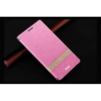 Текстурный чехол флип подставка на пластиковой основе для Nokia Lumia 530 Розовый