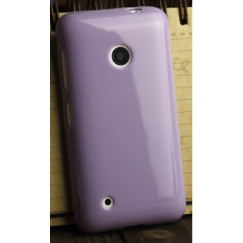 Силиконовый глянцевый непрозрачный чехол для Nokia Lumia 530 Фиолетовый