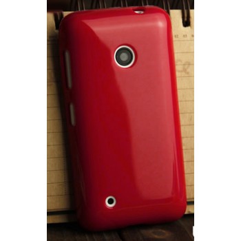Силиконовый глянцевый непрозрачный чехол для Nokia Lumia 530 Красный