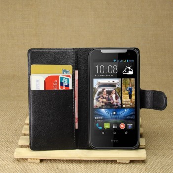 Чехол портмоне подставка с защелкой для HTC Desire 310 Черный