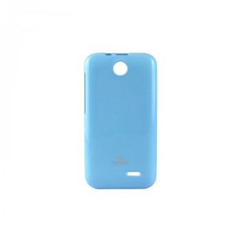 Силиконовый глянцевый непрозрачный чехол для HTC Desire 310 Голубой