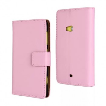 Чехол портмоне подставка на пластиковой основе с магнитной застежкой для Nokia Lumia 625 Розовый