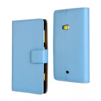 Чехол портмоне подставка на пластиковой основе с магнитной застежкой для Nokia Lumia 625 Голубой