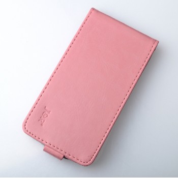 Клеевой чехол вертикальная книжка с магнитной застежкой для Highscreen Boost 2 Розовый
