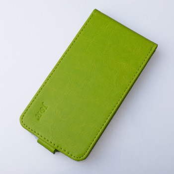 Клеевой чехол вертикальная книжка с магнитной застежкой для Highscreen Boost 2 Зеленый