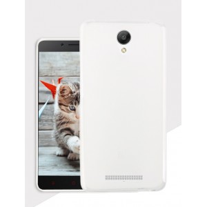 Силиконовый матовый полупрозрачный чехол для Xiaomi RedMi Note 2 Белый