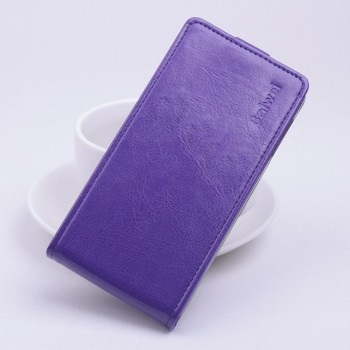Глянцевый чехол вертикальная книжка на силиконовой основе с магнитной застежкой для Xiaomi RedMi Note 2 Фиолетовый