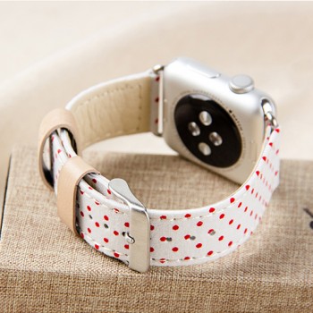 Гибридный дизайнерский ремешок нат. кожа/ткань ручной работы с металлическим коннектором для Apple Watch 42мм 