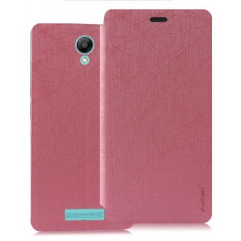 Текстурный чехол флип подставка на присоске для Xiaomi RedMi Note 2 Розовый