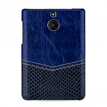 Эксклюзивный кожаный чехол накладка (2 вида нат. кожи) ручной работы для BlackBerry Passport Silver Edition Синий