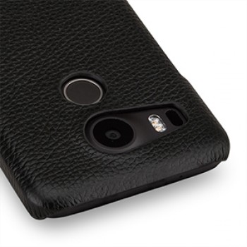 Кожаный чехол накладка (нат. кожа) для Google LG Nexus 5X Черный