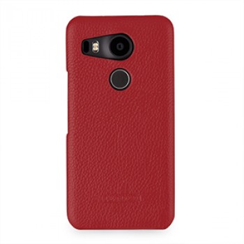Кожаный чехол накладка (нат. кожа) для Google LG Nexus 5X Красный