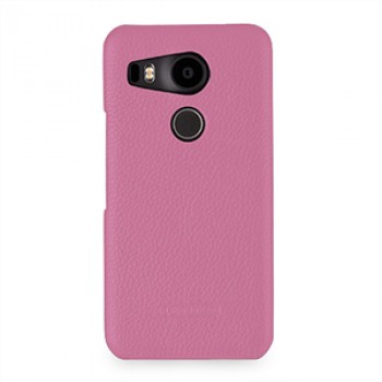 Кожаный чехол накладка (нат. кожа) для Google LG Nexus 5X Розовый