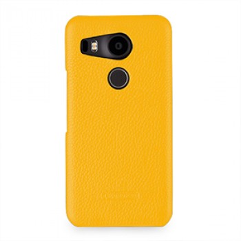 Кожаный чехол накладка (нат. кожа) для Google LG Nexus 5X Желтый
